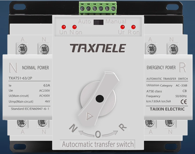 ATS 2P 63A Dual Power Automatic Transfer Switch